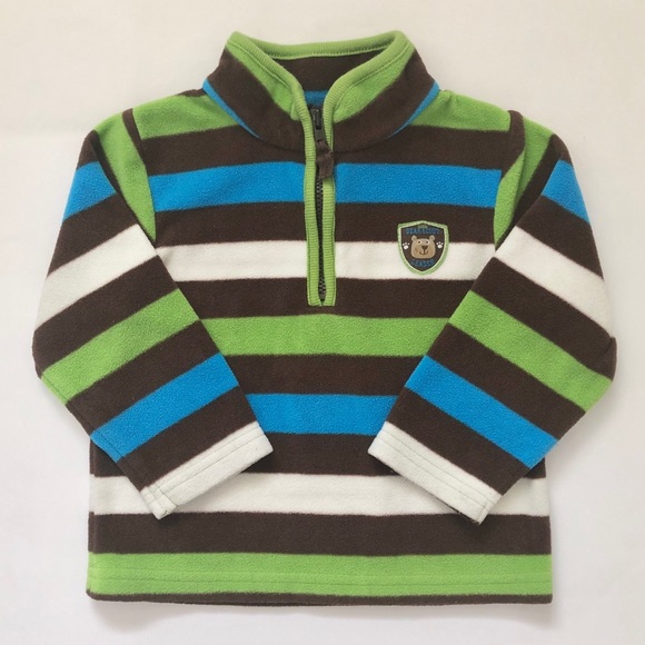 Carter’s Baby Boy Striped Fleece Pullover Size 12M - Picture 1 of 6